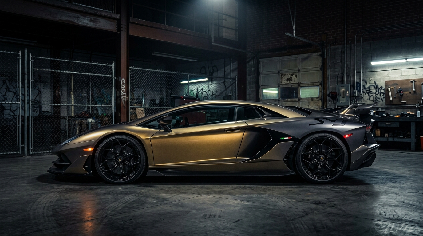 Custom wrapped supercar side profile
