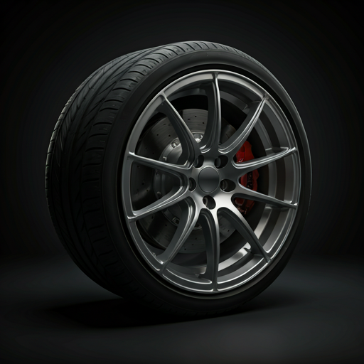 Restored sports car wheel
